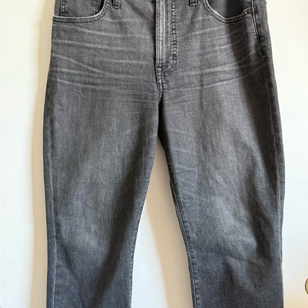 Madewell Gray Straight Jeans with Subtle Fading